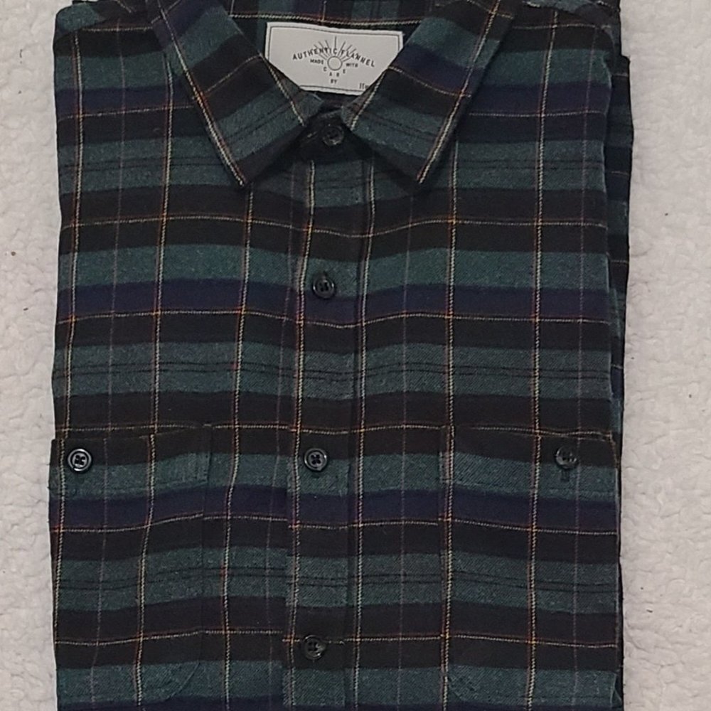 Fix Stitch Hawker Rye Men's Slim Fit Cotton Blend Hunter Plaid Flannel Shirt
